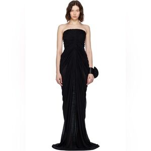 RICK OWENS Black Concordians Bustier Unstable Maxi Dress US size 4